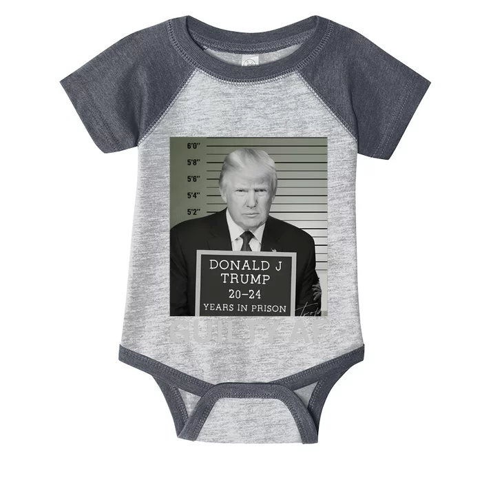 Trump Mug Shot Trump For Prison 2024 Democrat Infant Baby Jersey Bodysuit