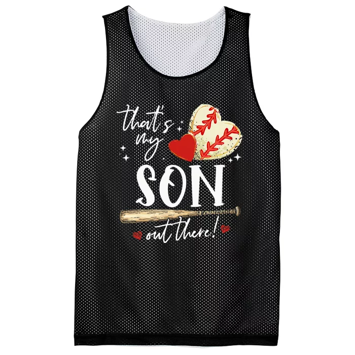 ThatS My Son Out There Baseball Mama Mom Mothers Day Mesh Reversible Basketball Jersey Tank