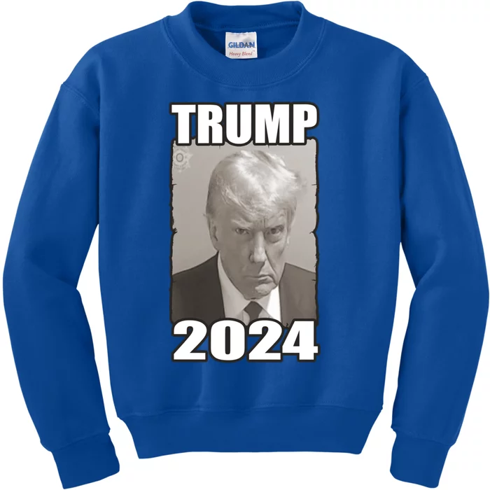 Trump Mug Shot President 2024 Cute Gift Kids Sweatshirt