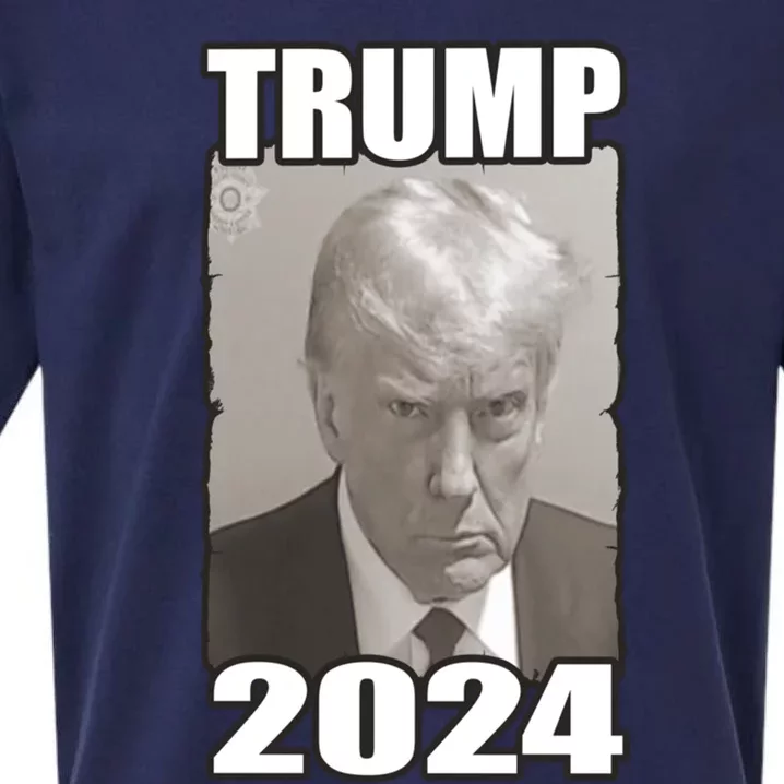 Trump Mug Shot President 2024 Cute Gift Sueded Cloud Jersey T-Shirt