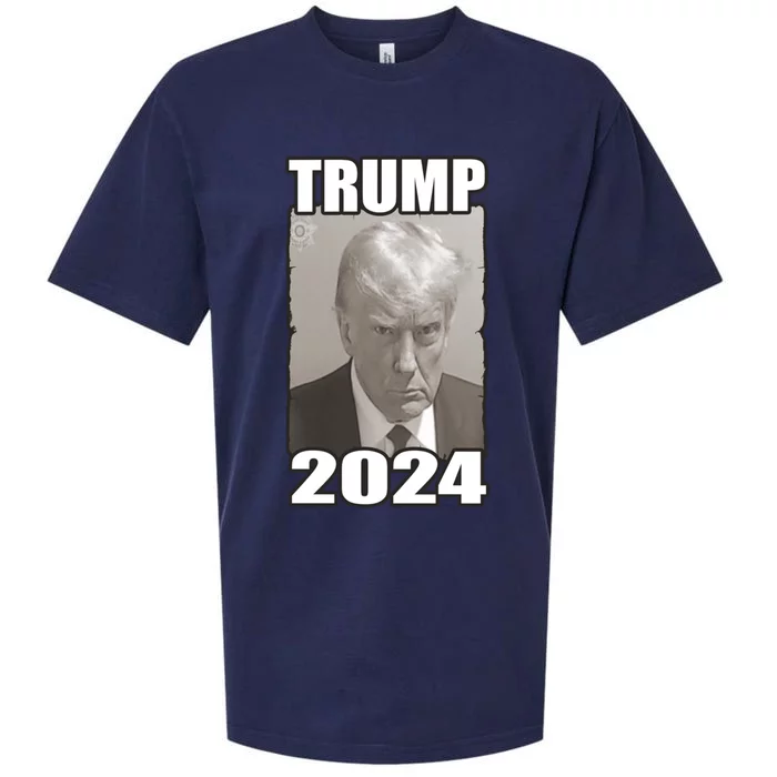 Trump Mug Shot President 2024 Cute Gift Sueded Cloud Jersey T-Shirt