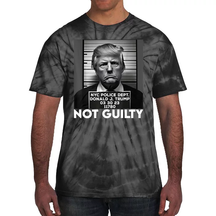 Trump Mug Shot, Trump Not Guilty Pro Trump Supporter Tie-Dye T-Shirt