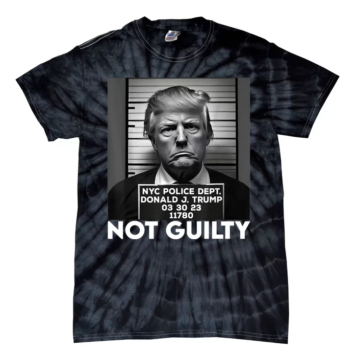 Trump Mug Shot, Trump Not Guilty Pro Trump Supporter Tie-Dye T-Shirt