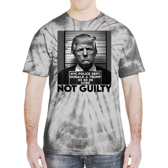 Trump Mug Shot, Trump Not Guilty Pro Trump Supporter Tie-Dye T-Shirt