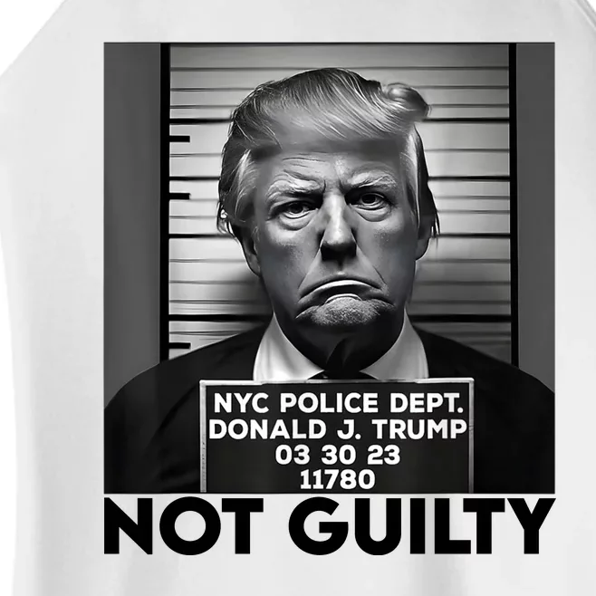 Trump Mug Shot, Trump Not Guilty Pro Trump Supporter Women’s Perfect Tri Rocker Tank