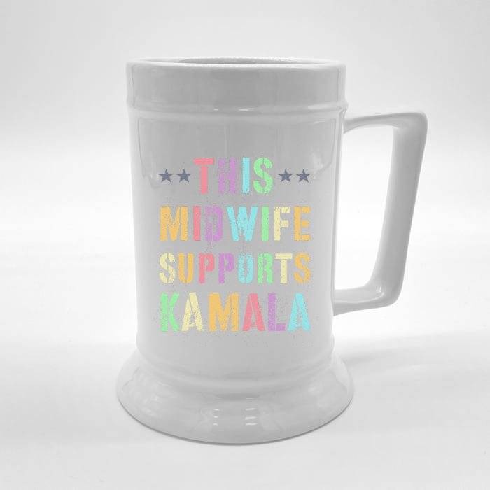 This Midwife Supports Kamala 2024 Election IM Speaking Front & Back Beer Stein