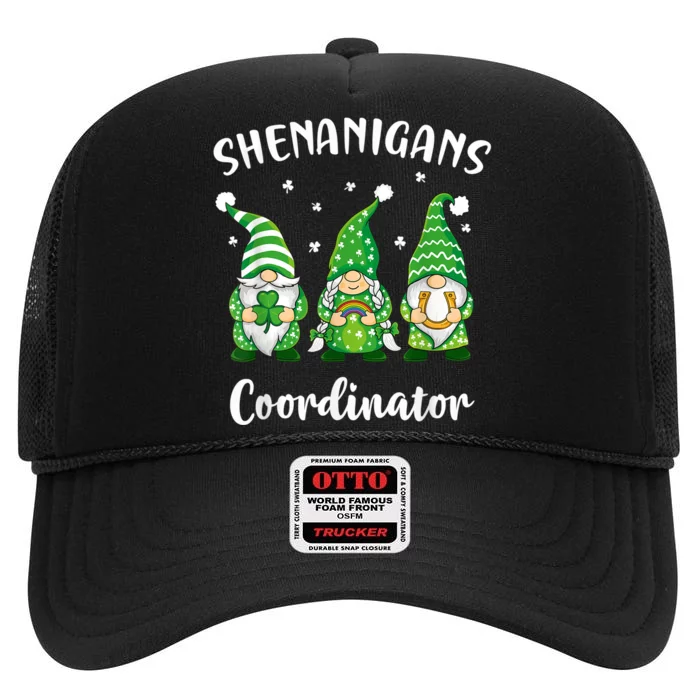 Teacher Mom St Patricks Day Shenanigans Coordinator Gnome High Crown Mesh Trucker Hat