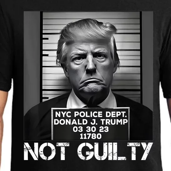 Trump Mug Shot, Trump Not Guilty Pro Trump Supporter Pajama Set