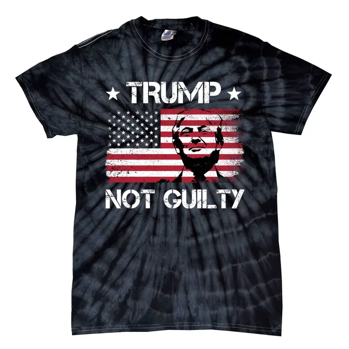 Trump Mug Shot, Trump Not Guilty Pro Trump Supporter Tie-Dye T-Shirt