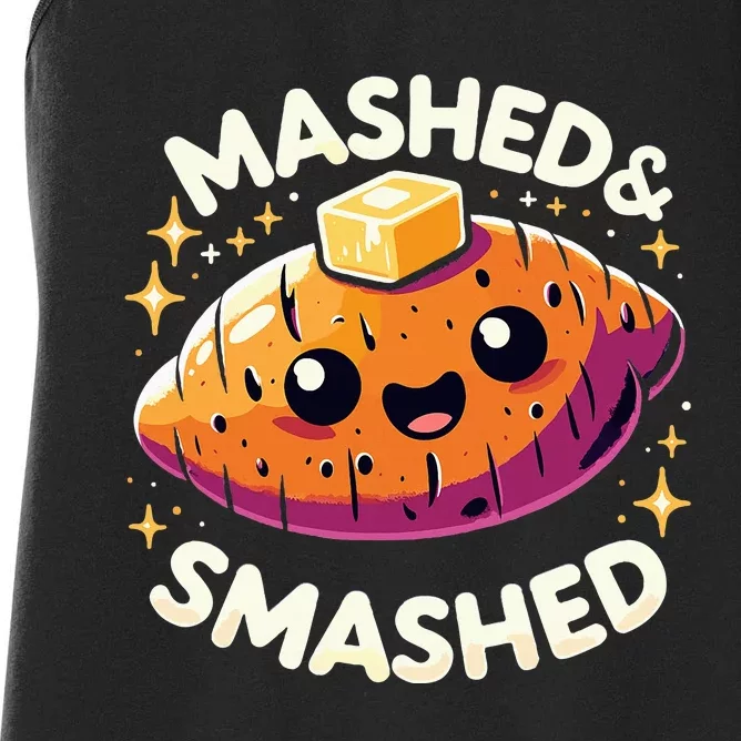 Thanksgiving Mashed & Smashed Funny Sweet Potato Women's Racerback Tank