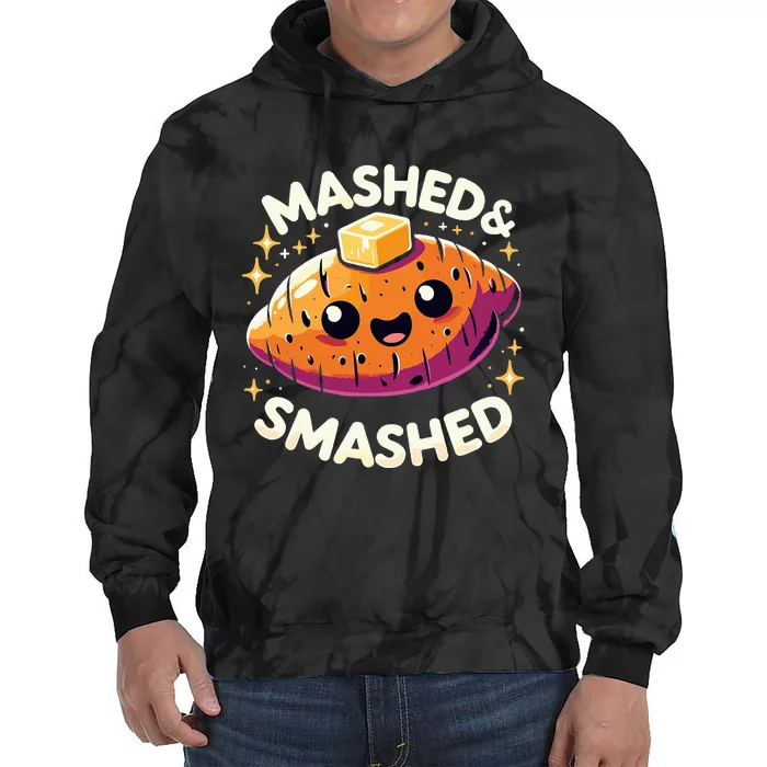 Thanksgiving Mashed & Smashed Funny Sweet Potato Tie Dye Hoodie