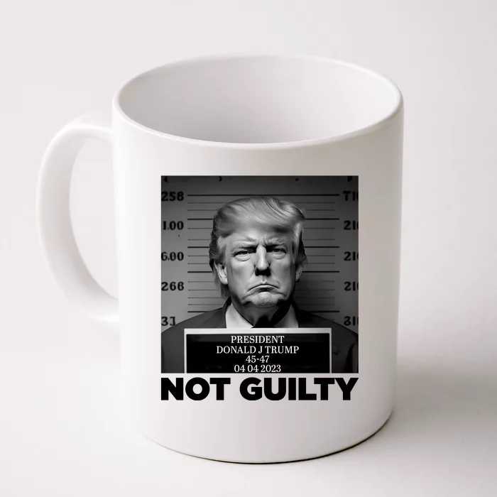 TeeShirtPalace | Funny Not Guilty Donald Trump Mug Shot Front & Back Coffee  Mug