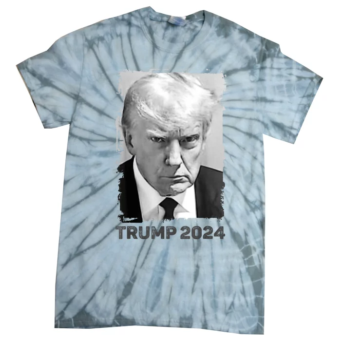 Trump Mug Shot Trump MugShot Never Surrender Tie-Dye T-Shirt