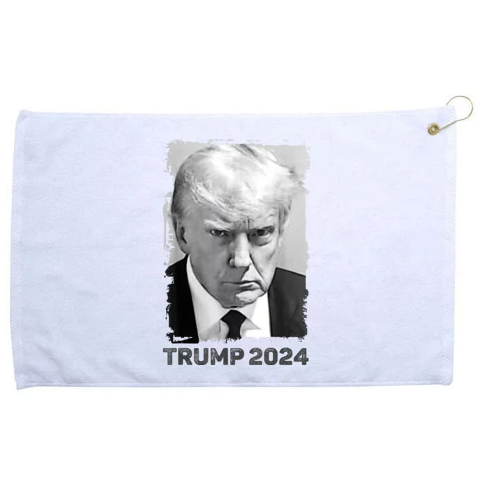 Trump Mug Shot Trump MugShot Never Surrender Grommeted Golf Towel