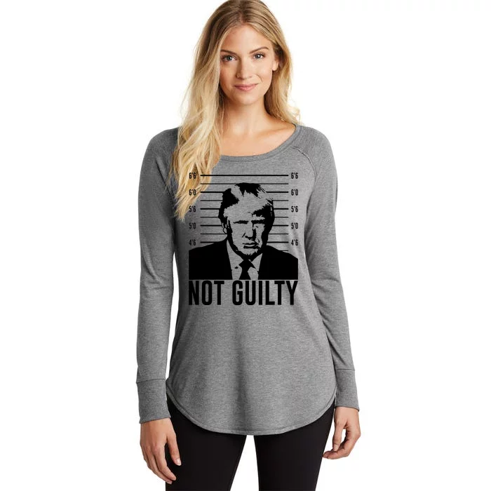 Trump Mug Shot, Trump Not Guilty Pro Trump Supporter Women's Perfect Tri Tunic Long Sleeve Shirt