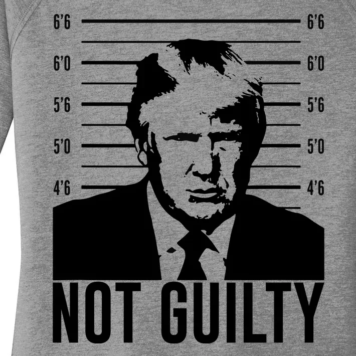 Trump Mug Shot, Trump Not Guilty Pro Trump Supporter Women's Perfect Tri Tunic Long Sleeve Shirt