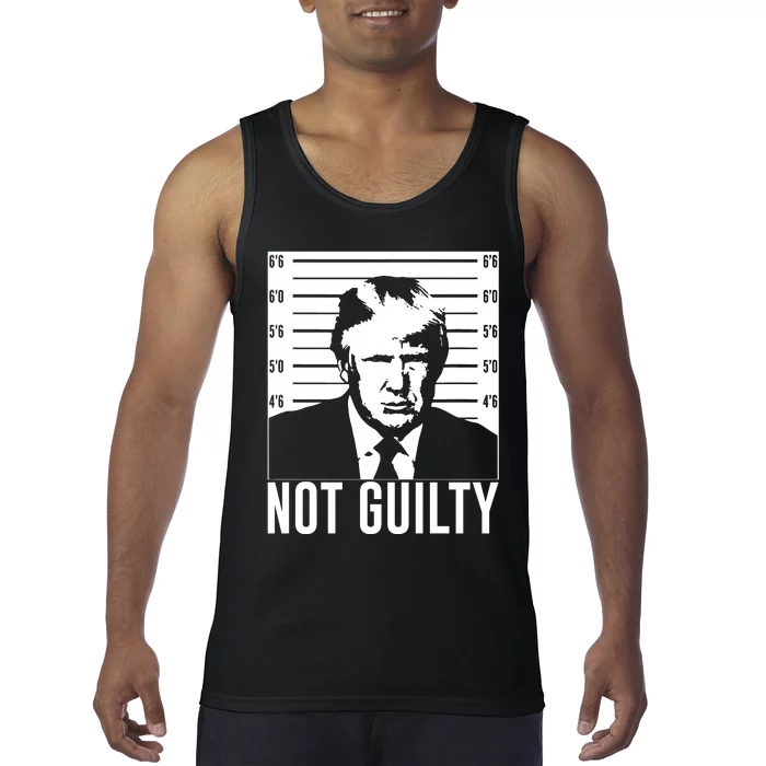 Trump Mug Shot, Trump Not Guilty Pro Trump Supporter Tank Top