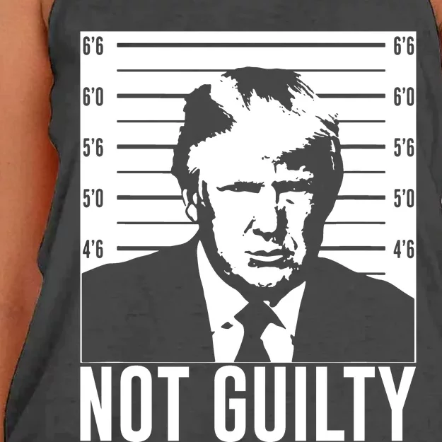 Trump Mug Shot, Trump Not Guilty Pro Trump Supporter Women's Knotted Racerback Tank