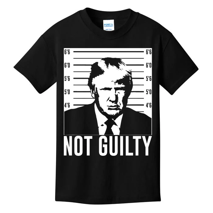 Trump Mug Shot, Trump Not Guilty Pro Trump Supporter Kids T-Shirt