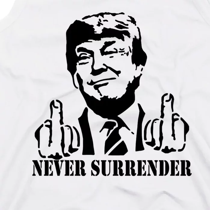 Trump Mug Shot Trump MugShot Never Surrender Tank Top