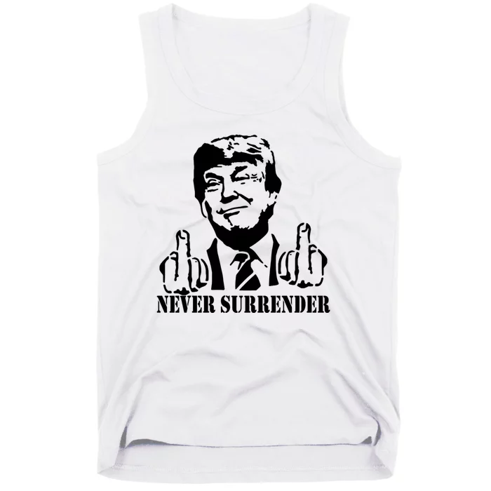 Trump Mug Shot Trump MugShot Never Surrender Tank Top