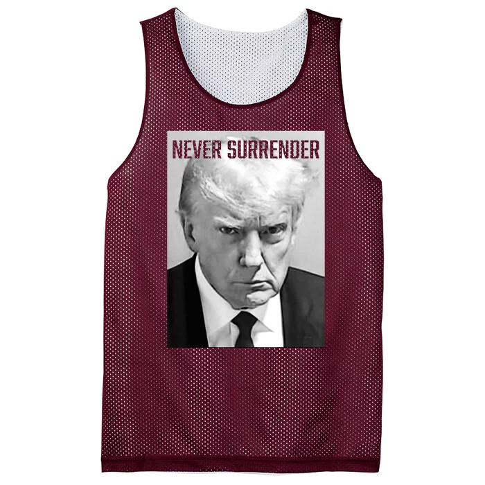 Trump Mug Shot Donald Trump Mug Shot Never Surrender Mesh Reversible Basketball Jersey Tank