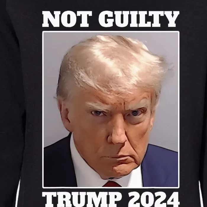 Trump Mug Shot Not Guilty 2024 Free Trump Never Surrender Womens California Wash Sweatshirt