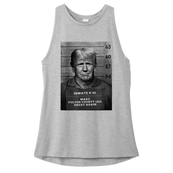 Trump Mug Shot Make Fulton County Jail Great Again Ladies Tri-Blend Wicking Tank