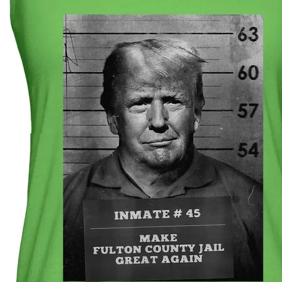 Trump Mug Shot Make Fulton County Jail Great Again Ladies Essential Flowy Tank