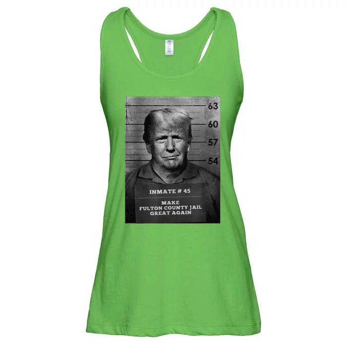 Trump Mug Shot Make Fulton County Jail Great Again Ladies Essential Flowy Tank