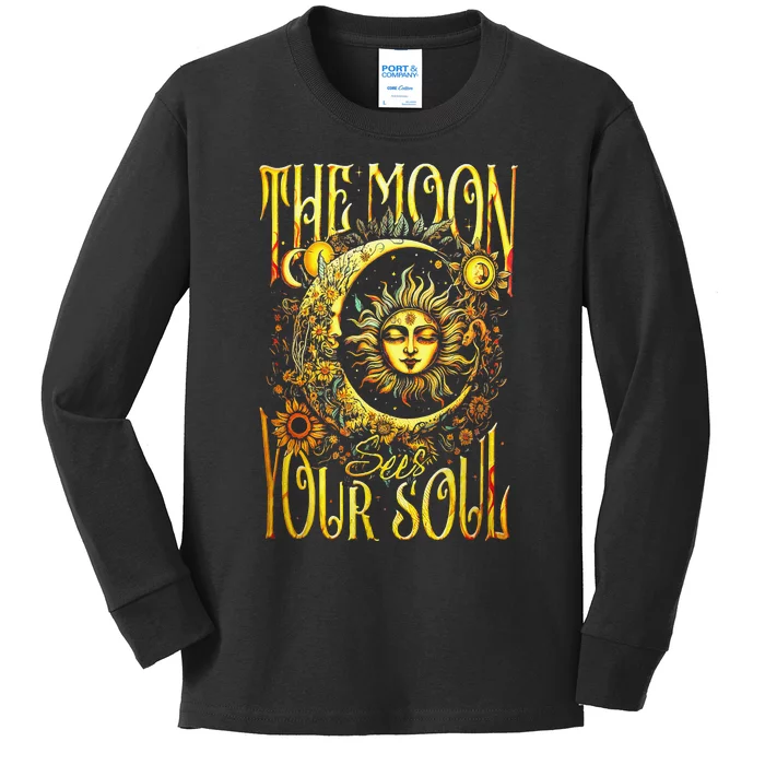 The Moon Sees Your Soul Kids Long Sleeve Shirt