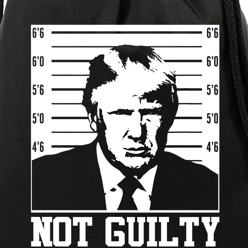 Trump Mug Shot, Trump Not Guilty Pro Trump Supporter Drawstring Bag