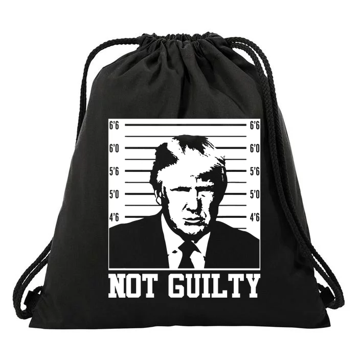 Trump Mug Shot, Trump Not Guilty Pro Trump Supporter Drawstring Bag