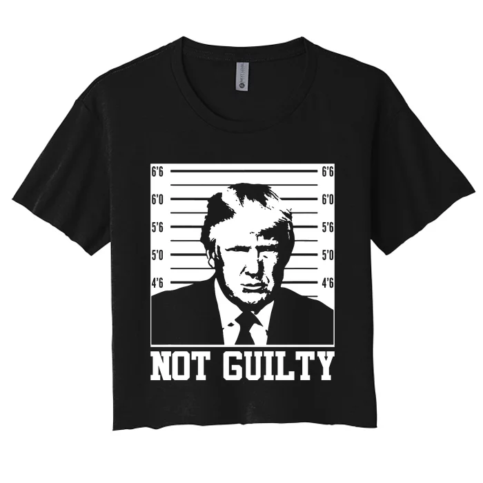 Trump Mug Shot, Trump Not Guilty Pro Trump Supporter Women's Crop Top Tee