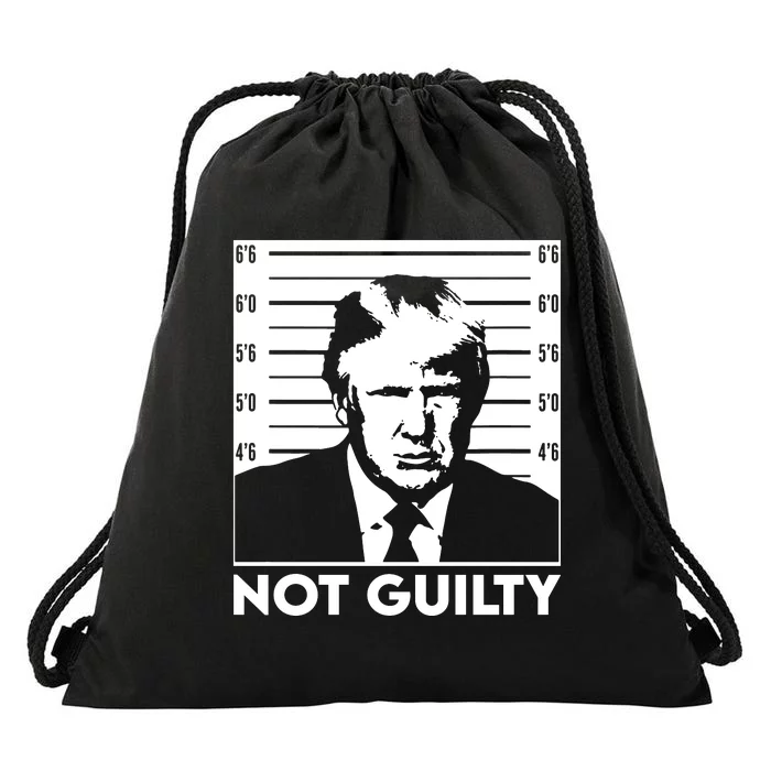 Trump Mug Shot, Trump Not Guilty Pro Trump Supporter Drawstring Bag