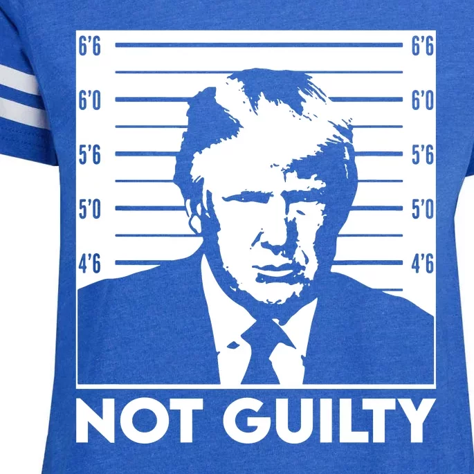 Trump Mug Shot, Trump Not Guilty Pro Trump Supporter Enza Ladies Jersey Football T-Shirt