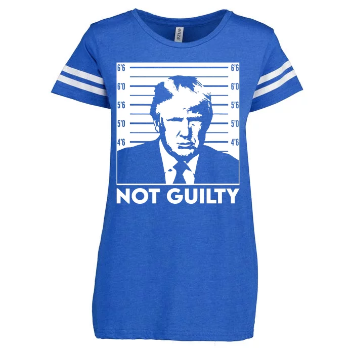 Trump Mug Shot, Trump Not Guilty Pro Trump Supporter Enza Ladies Jersey Football T-Shirt