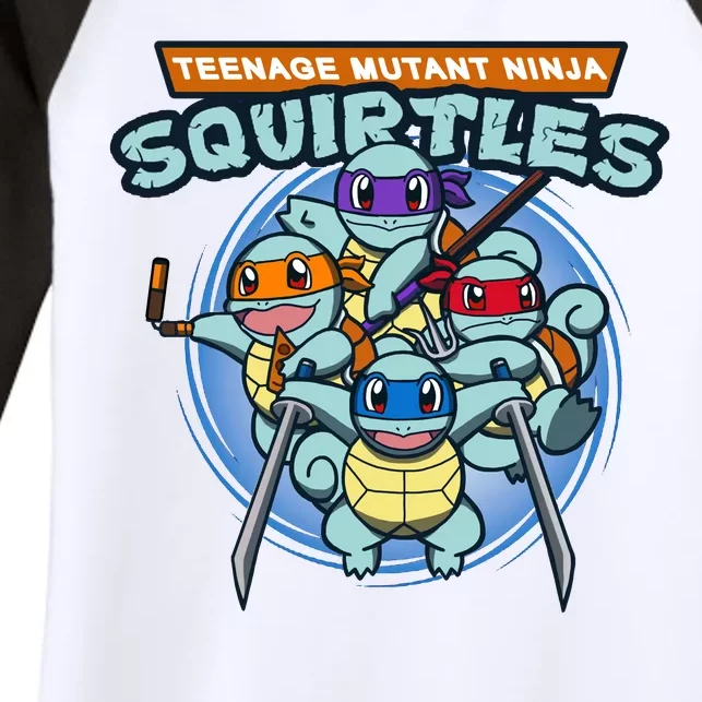 Teenage Mutant Squirtles Women's Tri-Blend 3/4-Sleeve Raglan Shirt