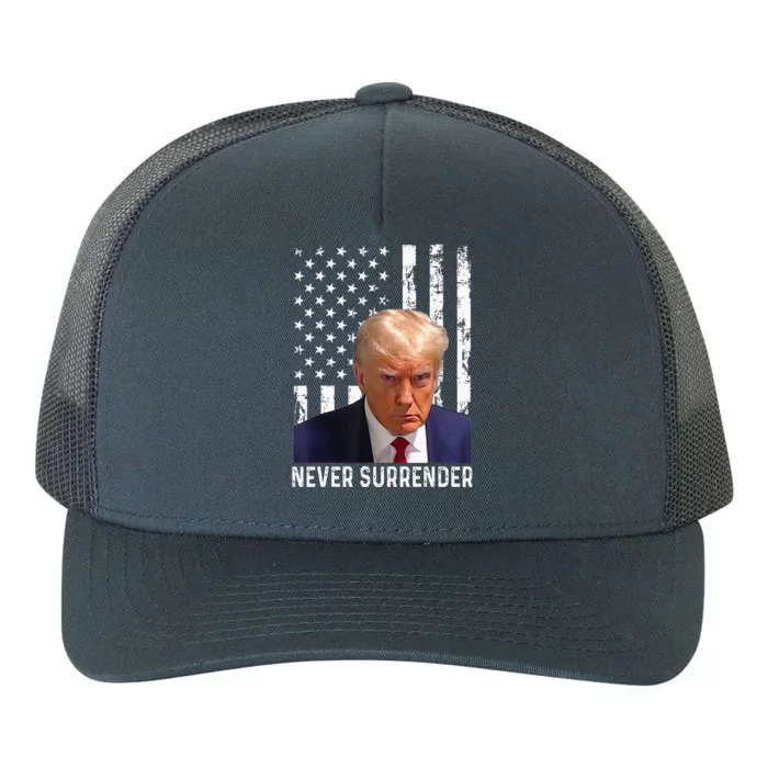 Trump Mug Shot Donald Trump Mug Shot Never Surrender Yupoong Adult 5-Panel Trucker Hat