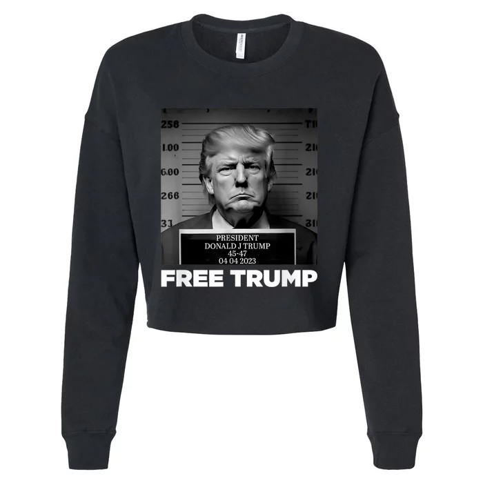 Trump Mugshot 2024 President Legend Trump never surrender Cropped Pullover Crew