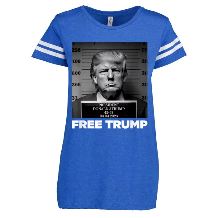 Trump Mugshot 2024 President Legend Trump never surrender Enza Ladies Jersey Football T-Shirt