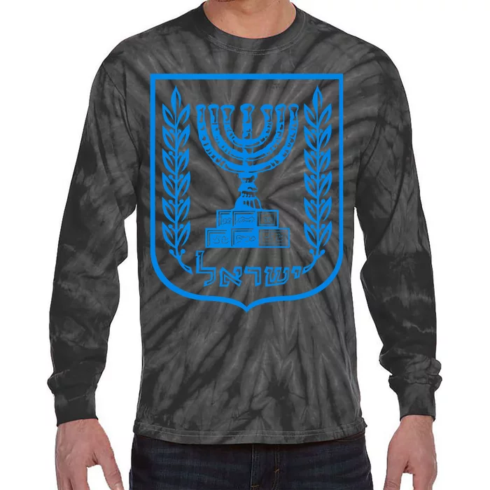 Temple Menorah Sevenbranched Candelabrum Judaism Israel Tie-Dye Long Sleeve Shirt