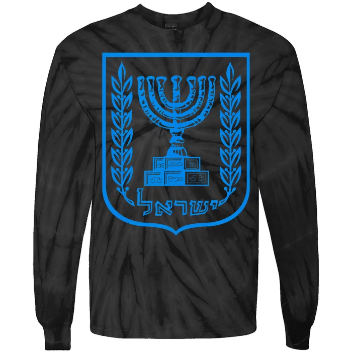 Temple Menorah Sevenbranched Candelabrum Judaism Israel Tie-Dye Long Sleeve Shirt