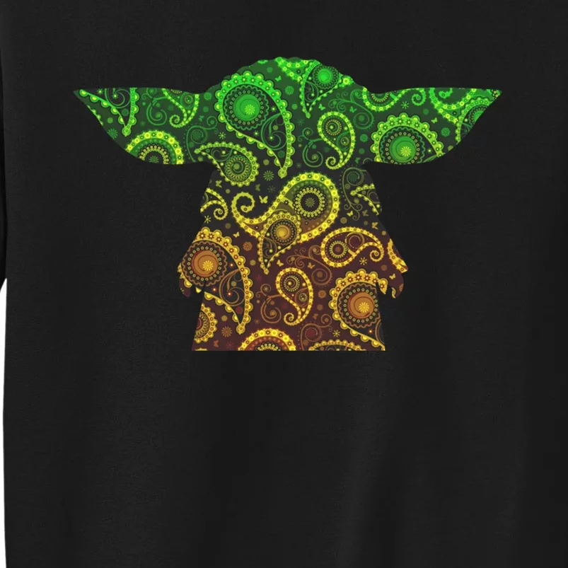 Teardrop Mandala Silhouette Alien Forest Dark Background Tall Sweatshirt