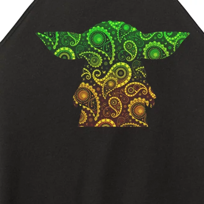 Teardrop Mandala Silhouette Alien Forest Dark Background Women’s Perfect Tri Rocker Tank