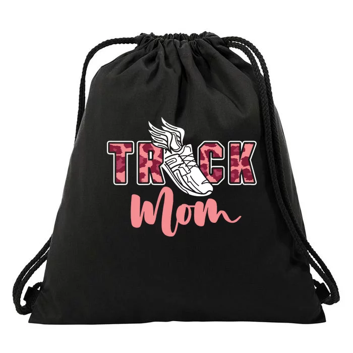 Track Mom Sprinting Marathon Track And Field Runner Drawstring Bag