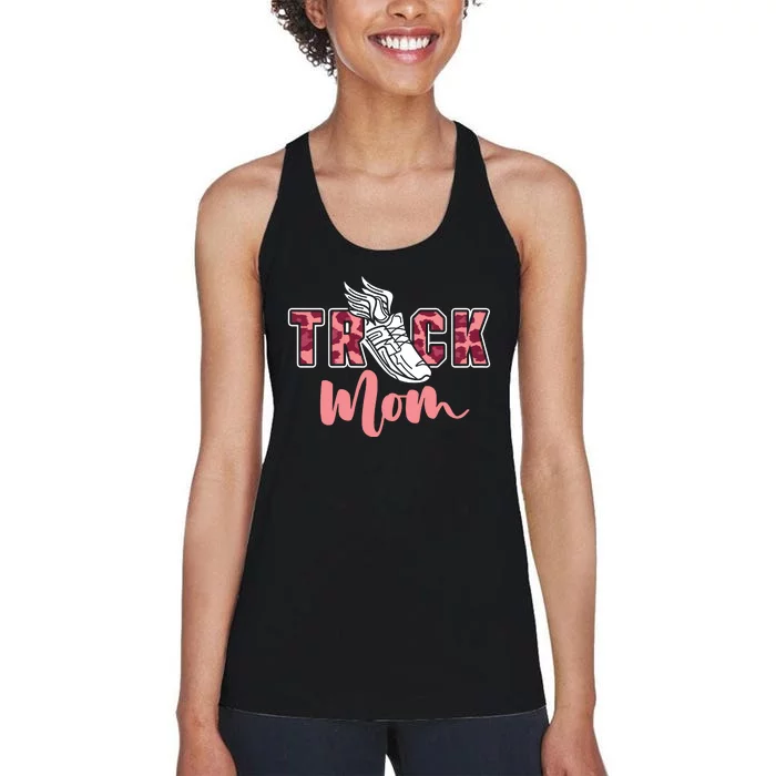 Track Mom Sprinting Marathon Track And Field Runner Women's Racerback Tank