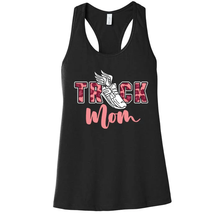 Track Mom Sprinting Marathon Track And Field Runner Women's Racerback Tank