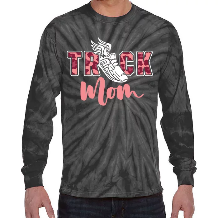 Track Mom Sprinting Marathon Track And Field Runner Tie-Dye Long Sleeve Shirt