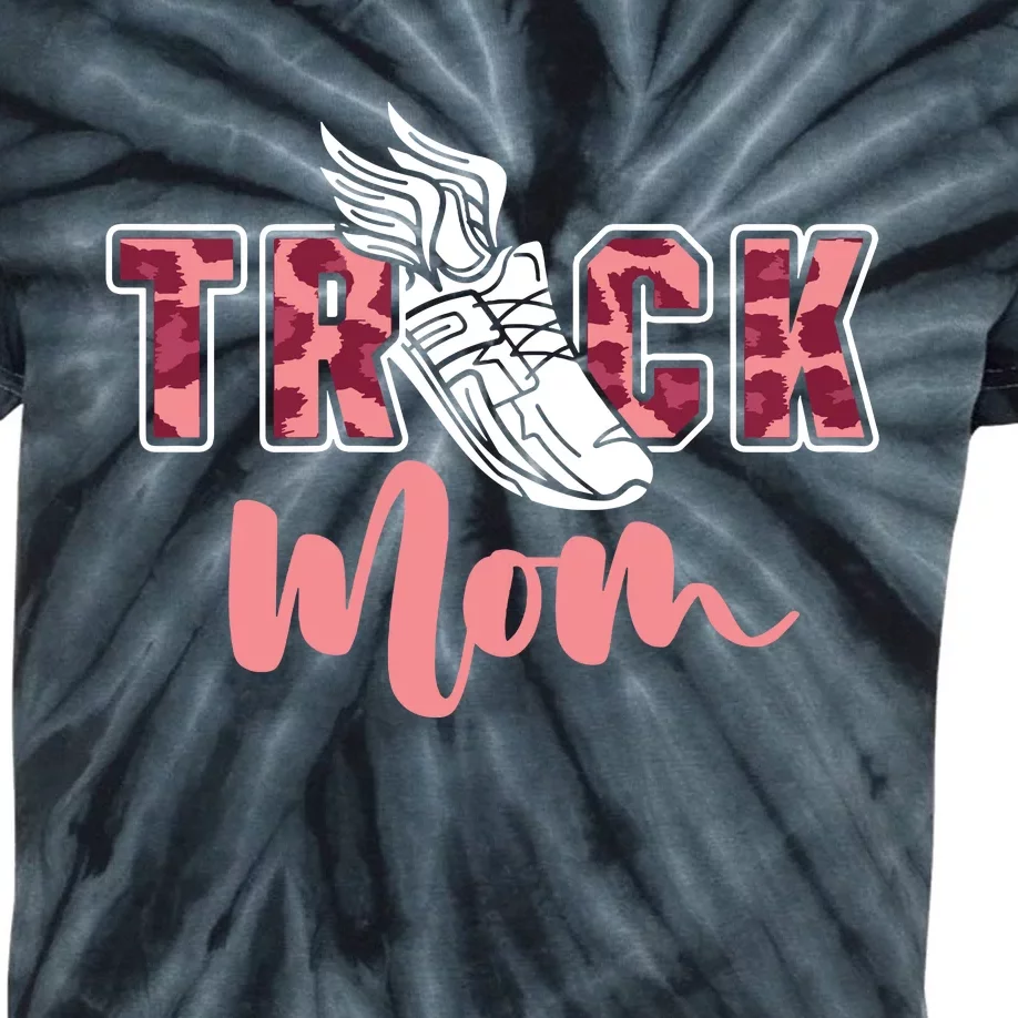 Track Mom Sprinting Marathon Track And Field Runner Kids Tie-Dye T-Shirt